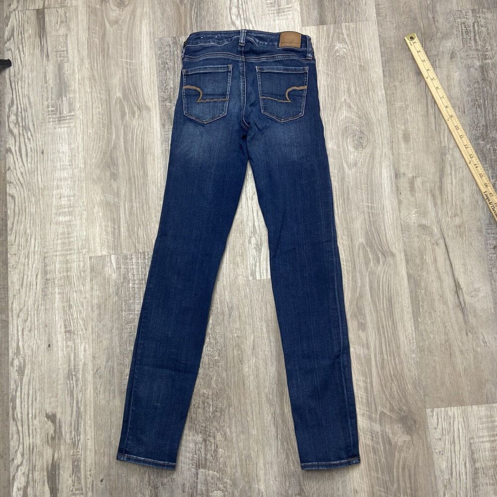 American Eagle Next‎ Level Stretch High Waisted Skinny Dark Blue 0 Long - Picture 2 of 12